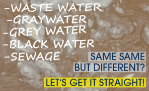 Wastewater treatment terms: Wastewater, sewage, blackwater, greywater, graywater. Which term means what?